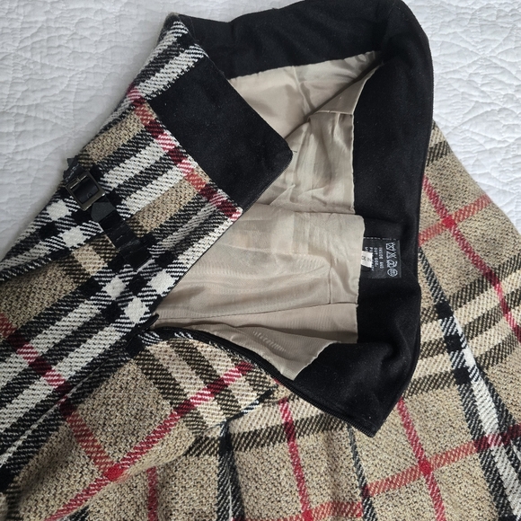 Vintage Plaid Pleated Nova Check Wool Blend Skirt - Picture 11 of 12